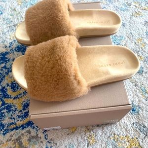 Jenni Kayne Shearling Slide Sandals Sz 38